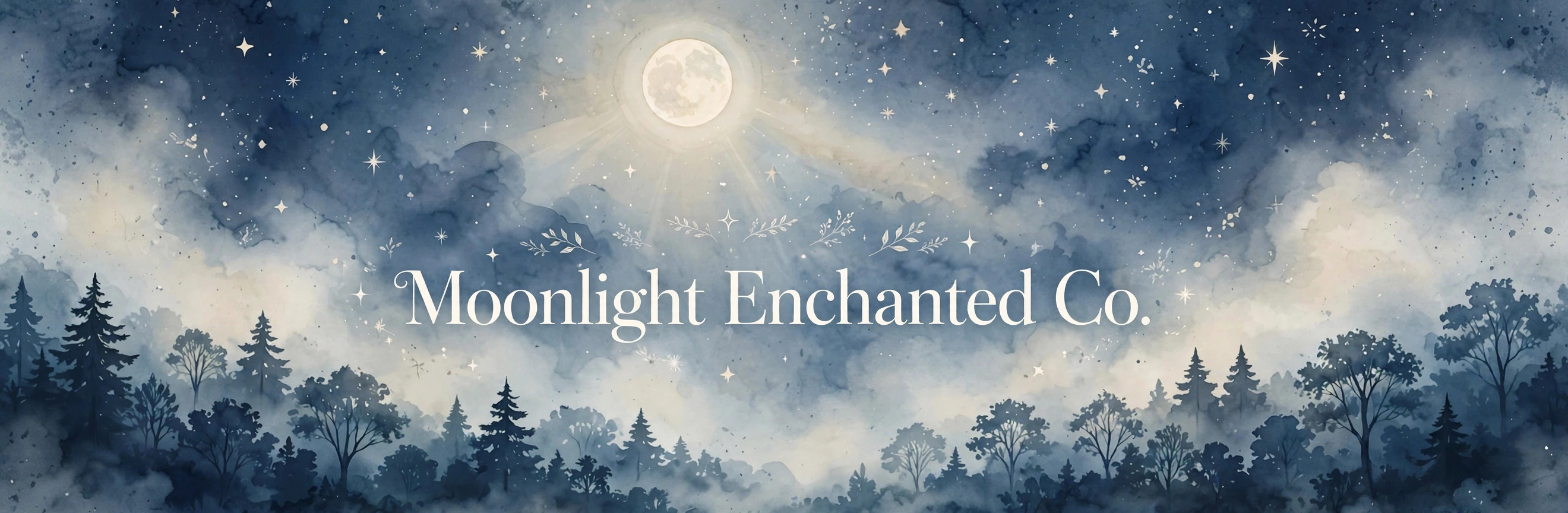 Moonlight Enchanted Co. — full moon over a misty forest